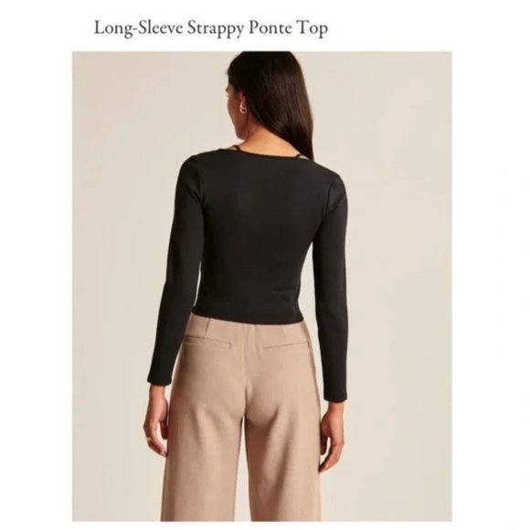 Abercrombie Strappy Ponte Top Black S - Picture 4 of 6